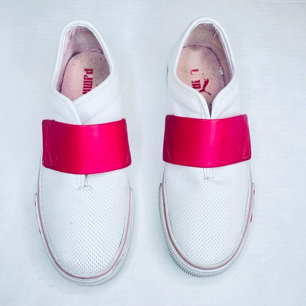 Puma White and Pink Women's Sneakers